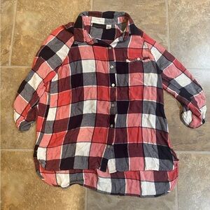 Plaid pink and Blue blouse